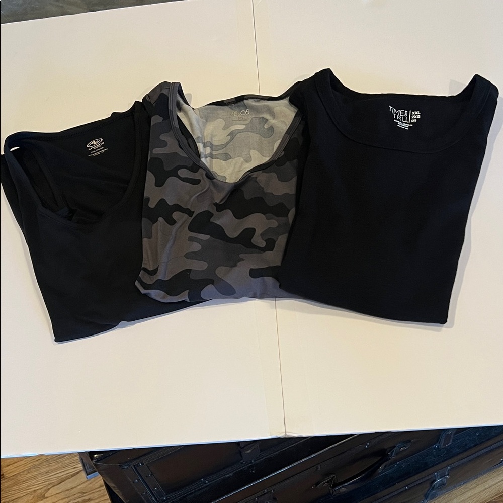 Black and Gray Camo Tank Tops - Set of 3